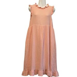 Mod Ref Pink Ruffled Sleeveless Sundress